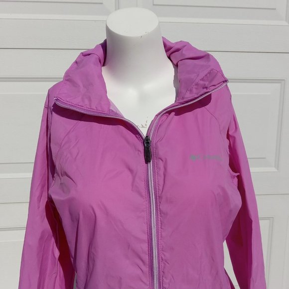 Columbia Windbreaker Hoodie Jacket womens size S Small Zip-up basic outerwear - Picture 2 of 10